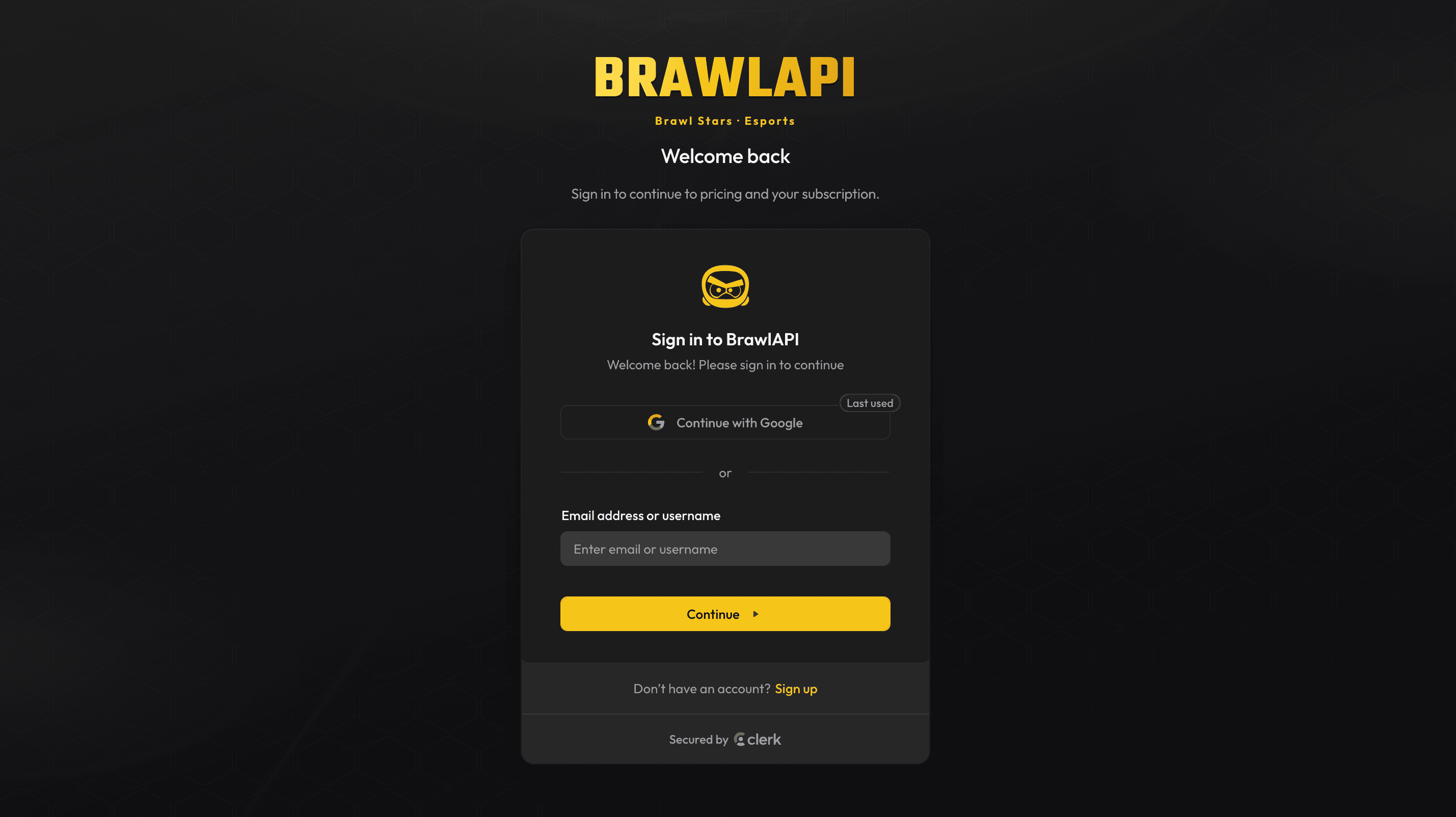 login screen brawlapi